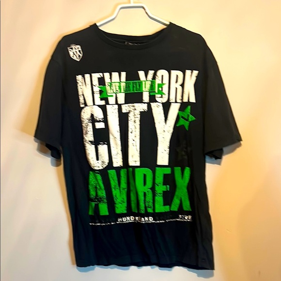 Avirex Black and Green New York City Men's T-Shirt - Picture 3 of 10